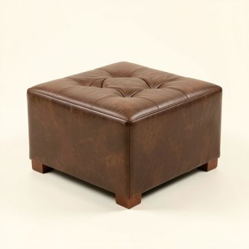 Novak 38.2 '' Wide Faux Leather Tufted Square Cocktail Ottoman (synthetic illustration; no displayed measurements)