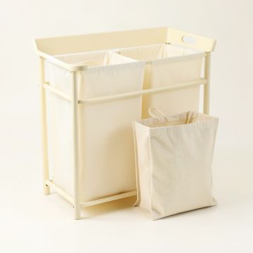 Clay Dell Laundry Sorting Station With Plain Removable Bags - Cream (synthetic illustration; no displayed measurements)