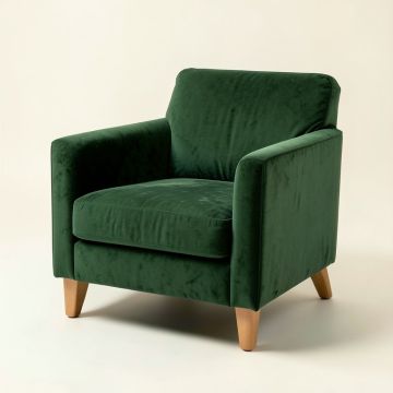 25.625 '' Wide Velvet Armchair (synthetic illustration; no displayed measurements)