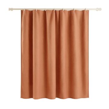 Flint Bluff Shower Curtain Hanging Flat From A Plain Rod - Terracotta