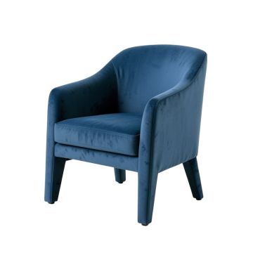 Froholdt Velvet Side Chair In Blue
