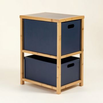 Olive Canyon Freestanding Pull-Out Hamper Cabinet - Navy (synthetic illustration; no displayed measurements)