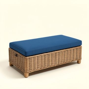 Wicker Indoor/Outdoor Bench Cushion (synthetic illustration; no displayed measurements)