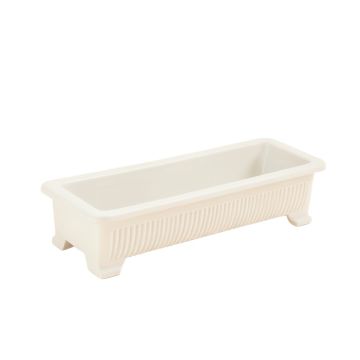 Ridge Bend Empty Railing Planter With Integral Brackets - White