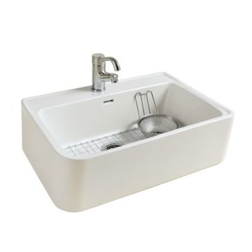 30 '' L X 20 '' W Farmhouse Kitchen Sink With Sink Grid And Basket Strainer