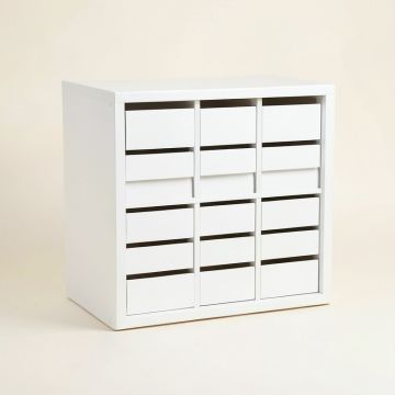 Linden Arc Small-Parts Storage Drawer Cabinet (synthetic illustration; no displayed measurements)