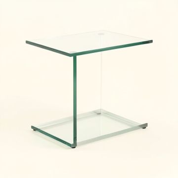 Rayna Glass Top End Table (synthetic illustration; no displayed measurements)