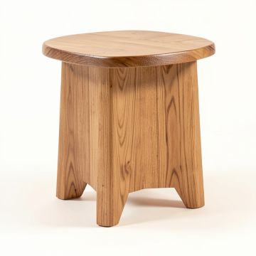 Ewan Solid Wood Drum End Table (synthetic illustration; no displayed measurements)