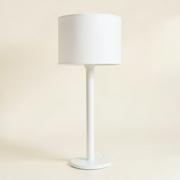 River Crest Floor Lamp With A Plain Fabric Shade - White (synthetic illustration; no displayed measurements)