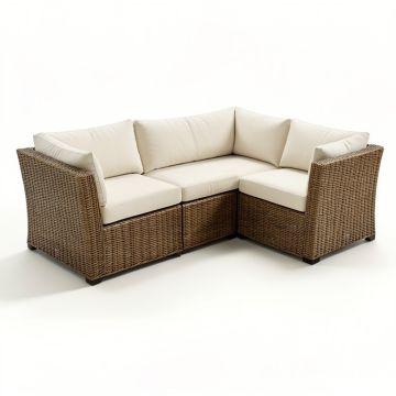 Euree 107 '' Wide Outdoor Wicker Symmetrical Patio Sectional With Cushions (synthetic illustration; no displayed measurements)
