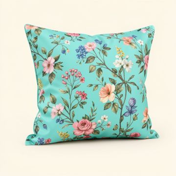 Turquoise Waters Indoor/Outdoor , Removable Cover Pillow , Set Of 3 Pillow Floral Pillow (synthetic illustration; no displayed measurements)