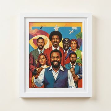 Pioneers : Mlk , , Malcolm X , Mandela Civil Rights Icons - Graphic Art Print On Paper (synthetic illustration; no displayed measurements)