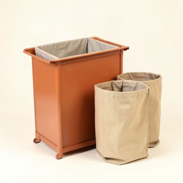Harbor Branch Laundry Sorting Station With Plain Removable Bags - Terracotta (synthetic illustration; no displayed measurements)