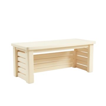Cove Bridge Narrow Outdoor Storage Bench - Cream