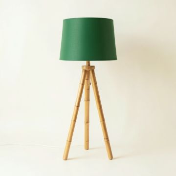 Moss Arc Floor Lamp With A Plain Fabric Shade - Green (synthetic illustration; no displayed measurements)