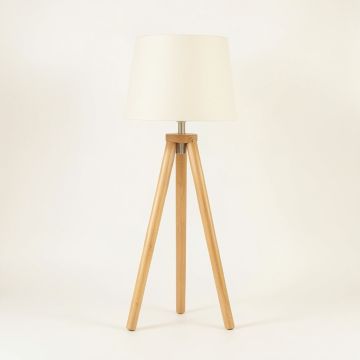 Spruce Canyon Floor Lamp With A Plain Fabric Shade - Ivory (synthetic illustration; no displayed measurements)