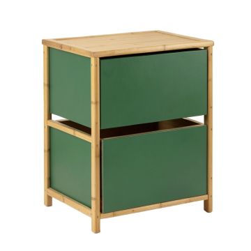 Hazel Canyon Freestanding Pull-Out Hamper Cabinet - Green (synthetic illustration; no displayed measurements)