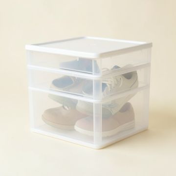 Stackable Shoe Storage Boxes (synthetic illustration; no displayed measurements)