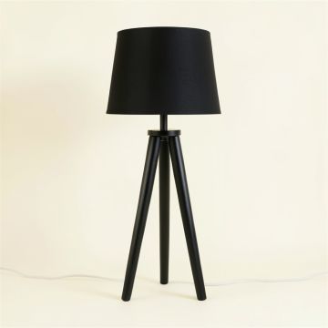 Meadow Canyon Floor Lamp With A Plain Fabric Shade - Black (synthetic illustration; no displayed measurements)