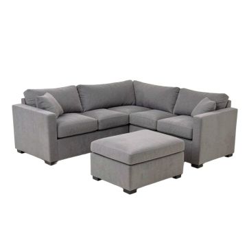 Hager 119 '' Wide Chenille Right Hand Facing Sectional With Ottoman