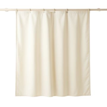 Birch Crest Shower Curtain Hanging Flat From A Plain Rod - Cream