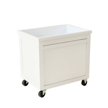 Hill Brook Empty Rolling Workshop Cart - White