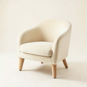 Hill Dell Upholstered Armchair - Cream (synthetic illustration; no displayed measurements)