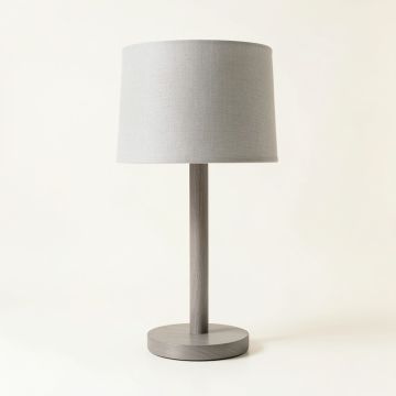 Olive Bridge Table Lamp With A Plain Fabric Shade - Gray (synthetic illustration; no displayed measurements)