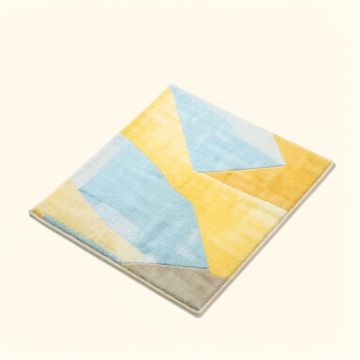 Trapezoids Plum/Yellow/Light Blue Area Rug (synthetic illustration; no displayed measurements)