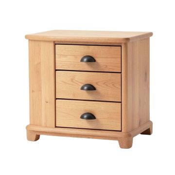 3 - Drawer Solid Wood Nightstand In Light Brown