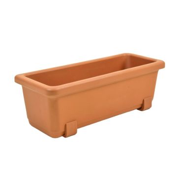 Harbor Crossing Empty Railing Planter With Integral Brackets - Terracotta