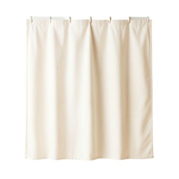 Reed Bend Shower Curtain Hanging Flat From A Plain Rod - Ivory