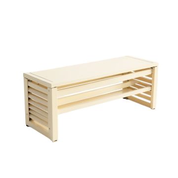 Elm Canyon Narrow Outdoor Storage Bench - Ivory