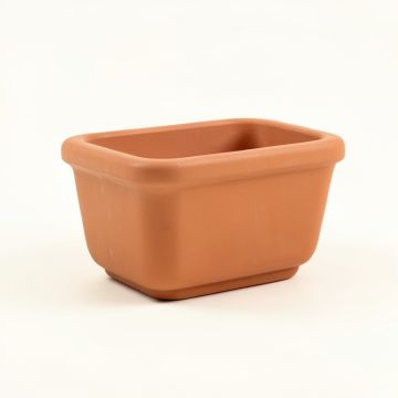 Olive Crest Empty Railing Planter With Integral Brackets - Terracotta (synthetic illustration; no displayed measurements)