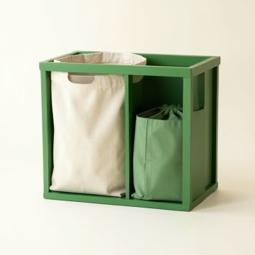 Shore Canyon Laundry Sorting Station With Plain Removable Bags - Green (synthetic illustration; no displayed measurements)