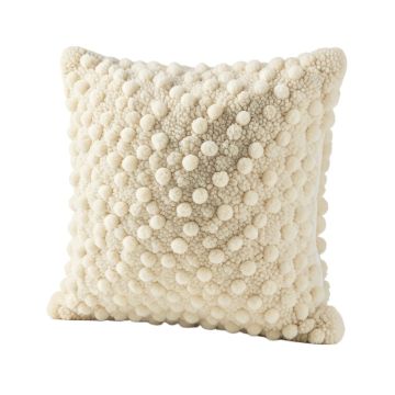 Kazi Jacquard Pom Pom Cotton Throw Pillow