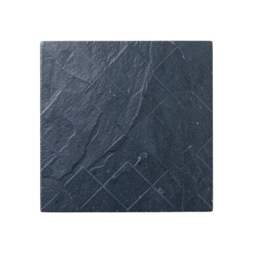 Fern Branch Uninstalled Square Decorative Tile - Navy