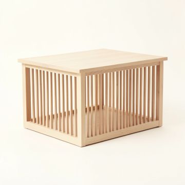 Maple Crest Empty Furniture-Style Pet Crate - Beige (synthetic illustration; no displayed measurements)
