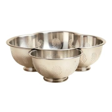 Cook N Home 3 Piece Stainless Steel Fine Mech Strainer Set (synthetic illustration; no displayed measurements)