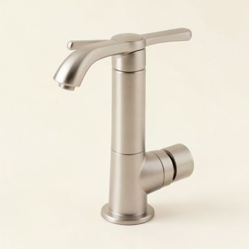 Purist Widespread Faucet With Drain Assembly Low Lever Handles And Low Gooseneck Spout (synthetic illustration; no displayed measurements)