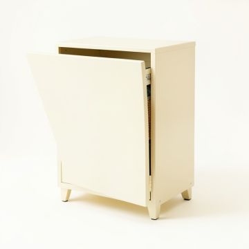 Birch Bend Freestanding Pull-Out Hamper Cabinet - Cream (synthetic illustration; no displayed measurements)