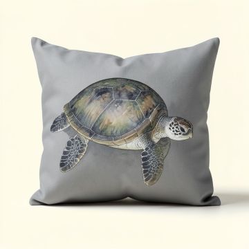 Fournier Sea Turtle Watercolor Decorative Indoor/Outdoor Lumbar Pillow (synthetic illustration; no displayed measurements)