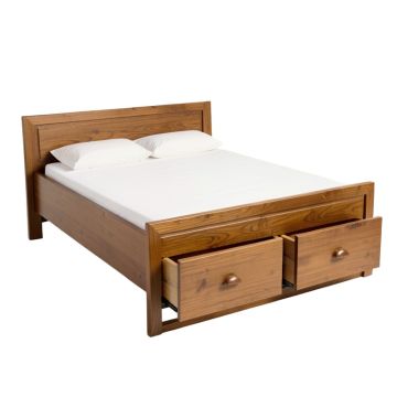 Newmill Twin 2 Drawer Solid Wood Standard Bed