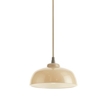 Ridge Arc Pendant Light Suspended From One Plain Cable - Beige