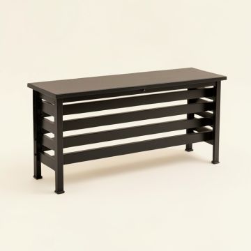 Olive Branch Narrow Outdoor Storage Bench - Black (synthetic illustration; no displayed measurements)