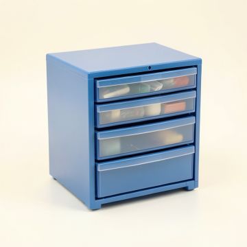 Clay Crossing Small-Parts Storage Drawer Cabinet - Blue (synthetic illustration; no displayed measurements)