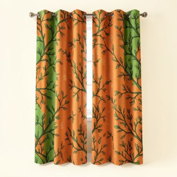Brinsmead Asian Form Universe Symbol Cultural Pattern Surrounded By Branches Design Graphic Print & Text Semi-Sheer Rod Pocket Curtain Panel (synthetic illustration; no displayed measurements)