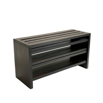 Slate Arc Shoe Storage Bench - Black