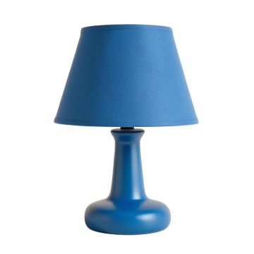 Juniper Branch Table Lamp With A Plain Fabric Shade - Blue
