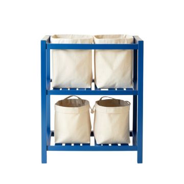 Ridge Crest Laundry Sorting Station With Plain Removable Bags - Blue